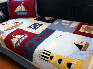 Nautical-Boat Quilt, the perfect Quilt for the cottage