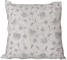 Splendid cushion Diana burlap linen with embroidery and filler 20 x 20.