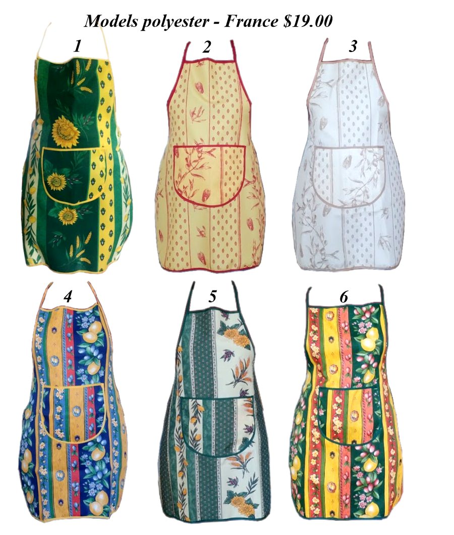 Provencal polyester aprons