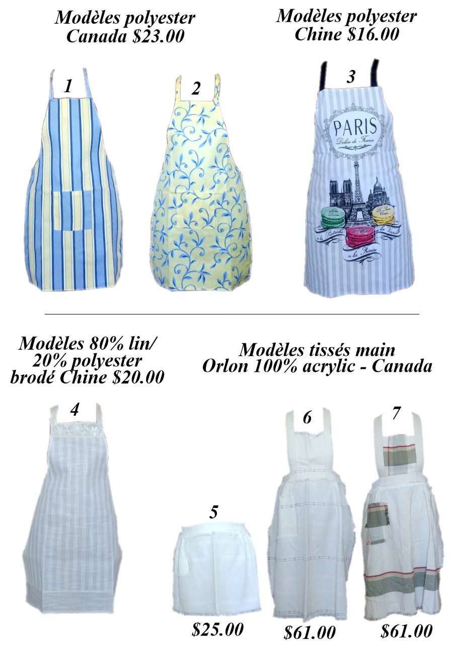 various aprons