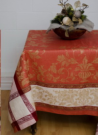 Linen Way Versailles Coral Gold 100% linen