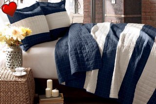 Tap/Click image to see details. Cabana navy quilt by New New Horison Handicraft.
