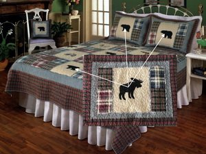 Forest Moose, a warm feeling Quilt for the cottage