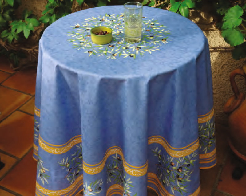 Nappe Clos des oliviers bleu. Image pour Clos des oliviers bleu