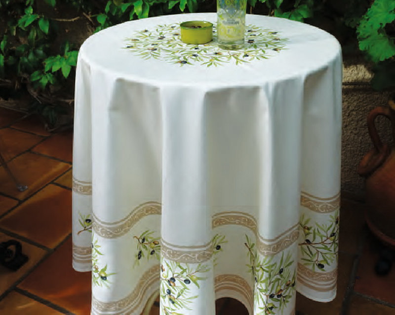 Clos des oliviers écru Tablecloth. Image for Clos des oliviers écru