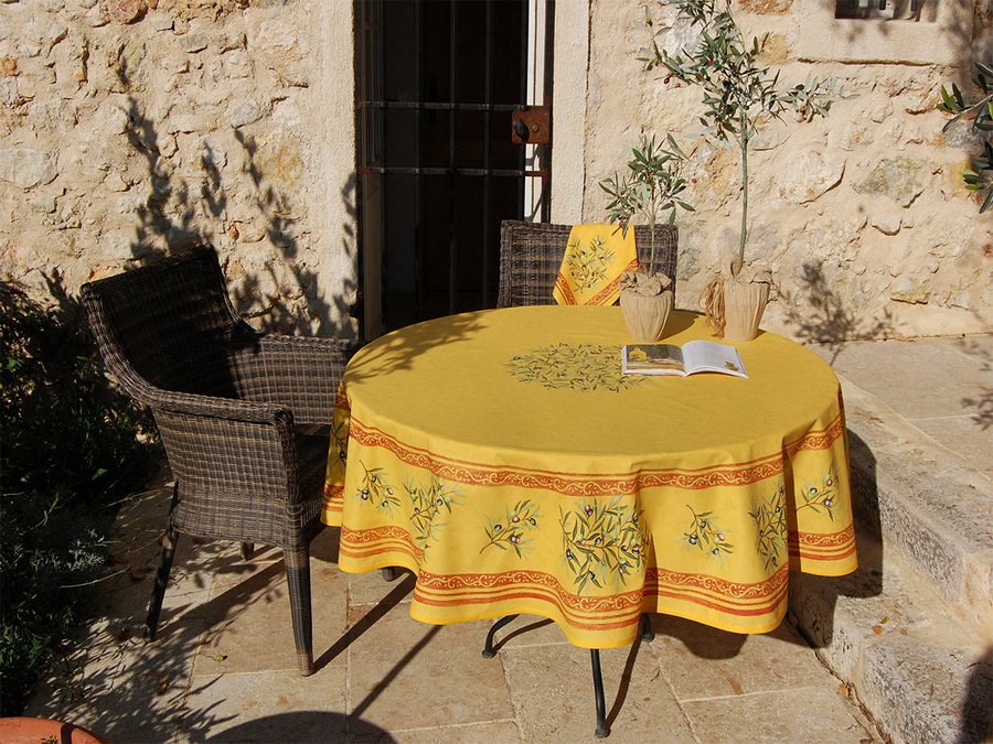 Clos des oliviers safran Tablecloth. Image for Clos des oliviers safran