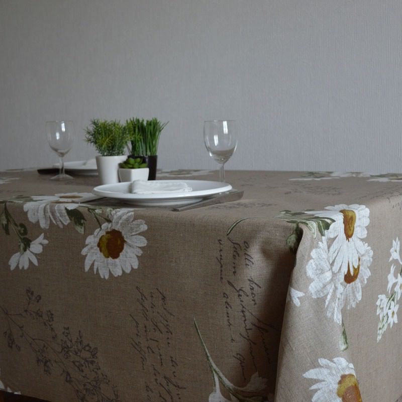 Margot lin naturel enduit Tablecloth. Image for Margot lin naturel enduit Tablecloth
