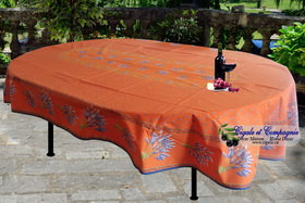 Nappe provençale Lavande orange