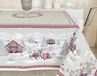 Tablecloth Jacquard Savoie perle