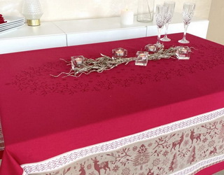 Tablecloth Jacquard Vars cardinal