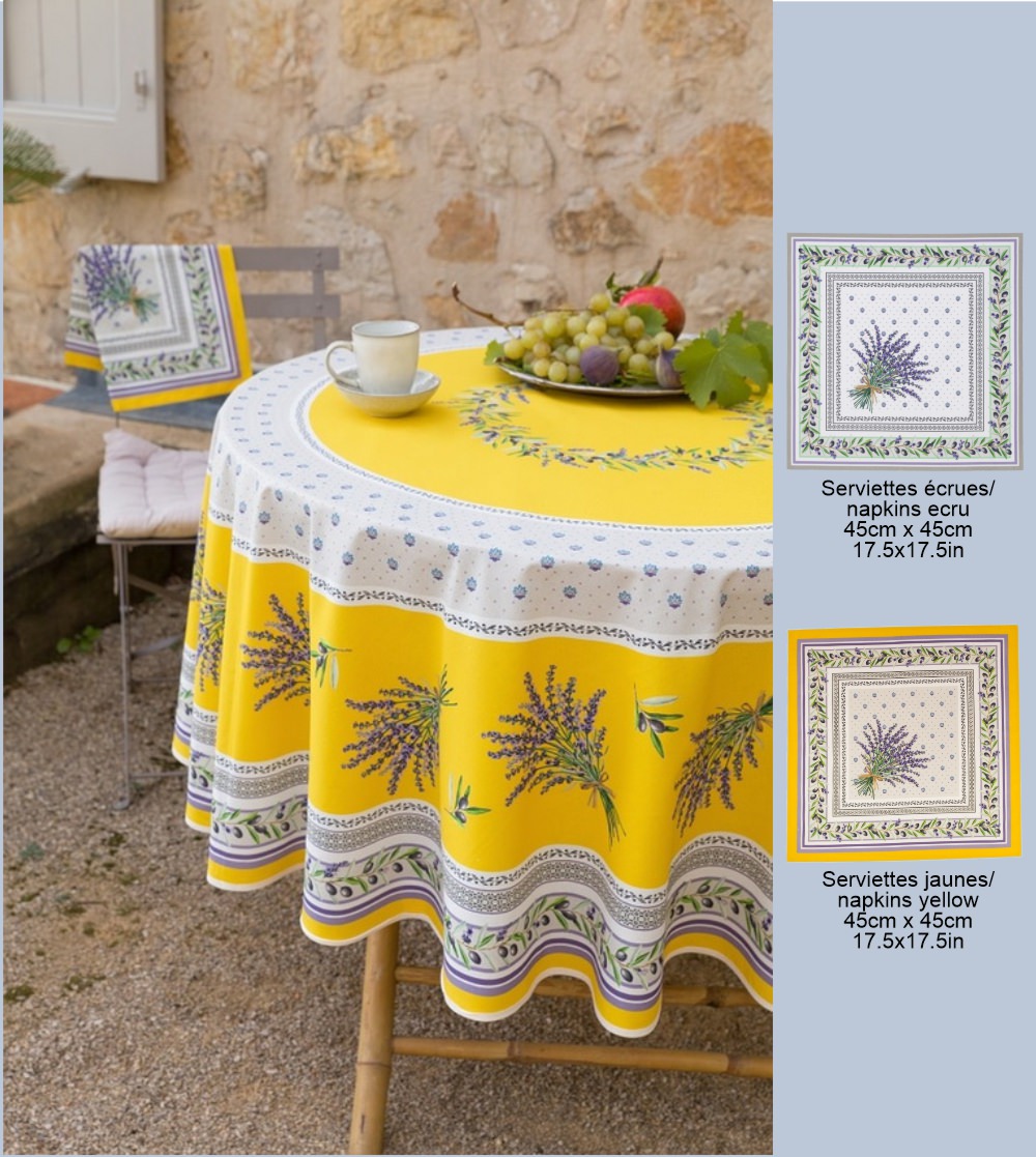 Image for Lauris yellow coated tablecloth in round dimension