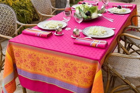 Massilia fuchsia tissé teint Jacquard