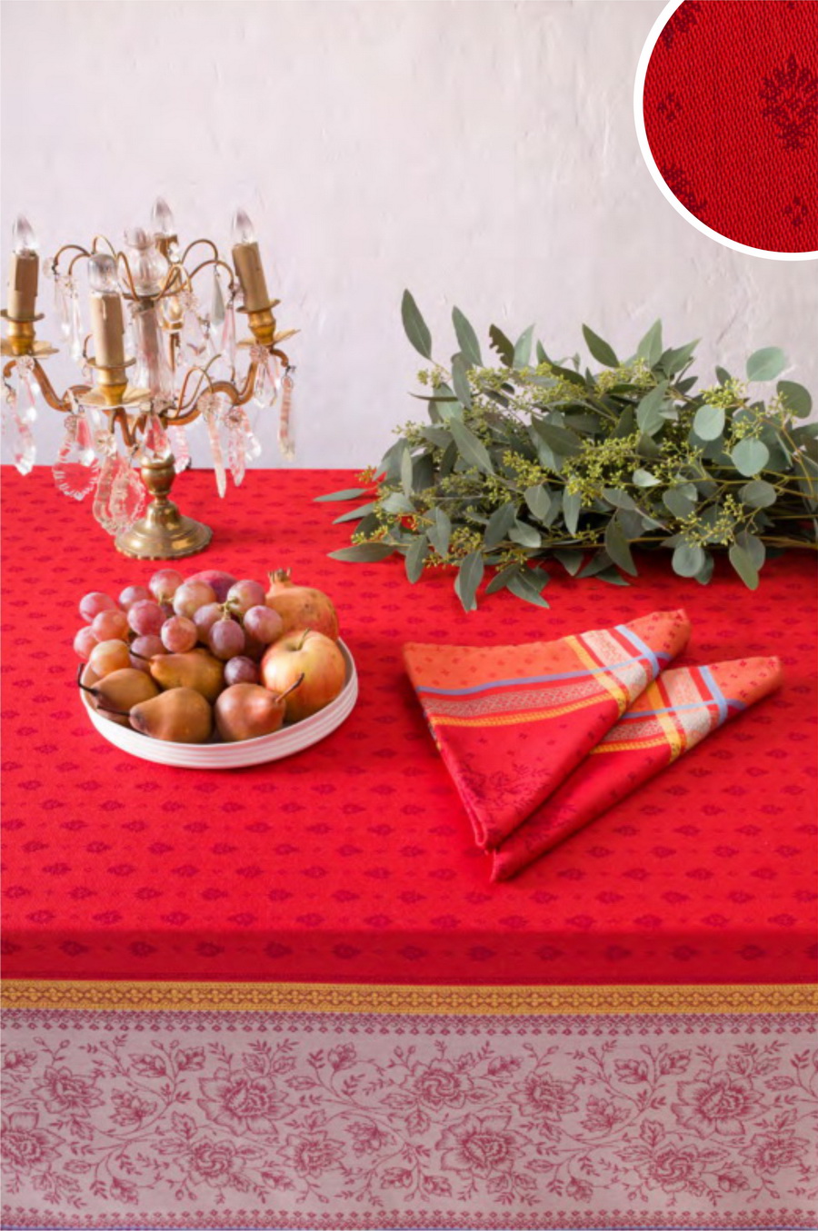 Massilia red a Jacquard tablecloth Image for Massilia red