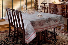 Tablecloth coated Mégève perle