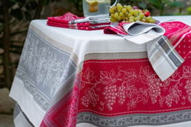 Nappe Jacquard Coteau airelle