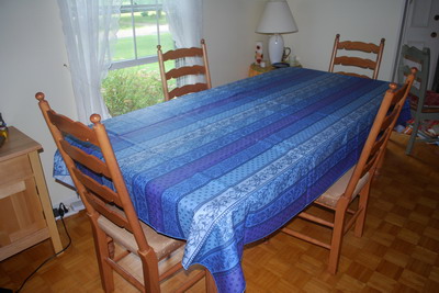 Bandol Pervenche coated Tablecloth. Image for Bandol Pervenche coated Tablecloth